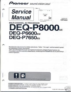 PIONEER SERVICE MANUAL DEQ P8000 P6600 P7650 FREE US SH