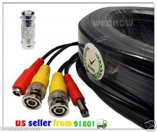 Black 165 ft Power & Video Cable for Security CCTV use / Zmodo / Swann 
