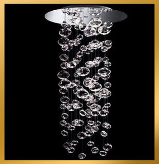 Height 80cm LED Murano Due Bubble Glass Chandelier Suspension Light 