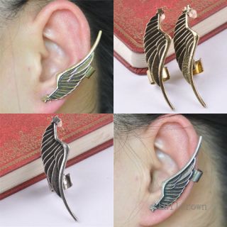 Personality Punk Gothic Angel Wing Ear Wrap Cuff Clip Stud Earring 