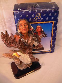 NIB Ashley Belle Indian with Eagle Native American Figurine Sculpture