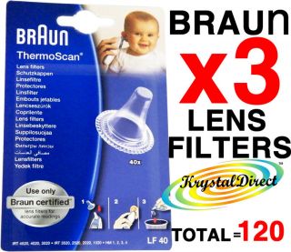 3x Braun ThermoScan Ear Thermometer Lens Filters LF40