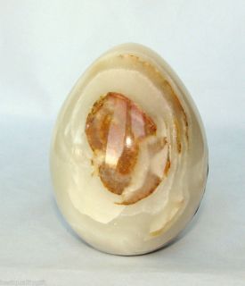 GENUINE HAND CARVED IN PAKISTAN ONYX MARBLE EGG NEW