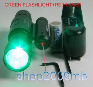 Hunting Strong Green Sight Flashlight Night Vision +Red Dot Laser 