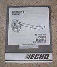 Echo leaf blower operator manual, PB 1000, PB 1000, 1010