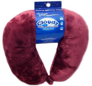 Cloudz Adult Microbead Neck Pillow for Travel Comfort   BURGUNDY RED 