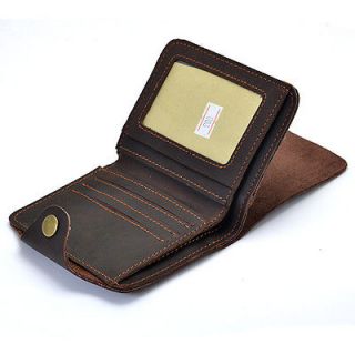 Mens Handmade Leather Wallet Pocket Credit Card Clutch Bifold Purse 