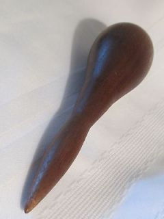 Vintage Solid Walnut Wood Egg Sew Darning Hand Tool sock glove repair 
