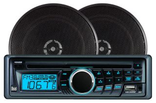 AM/FM CD Player w/ USB Charging Port & Pair of 6.5 Speakers Combo w 
