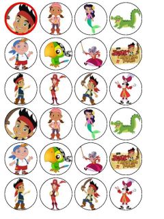 JAKE AND THE NEVERLAND PIRATES   Edible Cup Photo Cake Toppers  Set of 