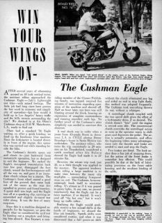 1956 Cushman Eagle Motorcycle Scooter Road Test