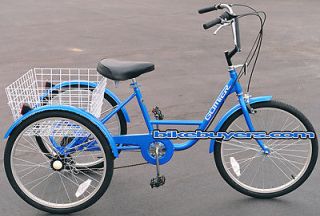   Shimano 6 speed Adult Tricycle Bike Bicycle 3 wheel wheeler 24 BL