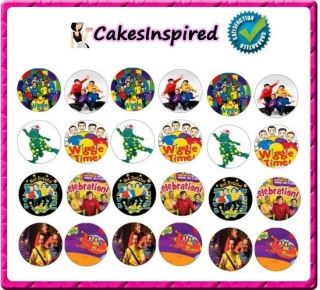 24 x THE WIGGLES Edible Rice Paper Cupcake Fairy CAKE TOPPERS + FREE 