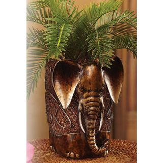 METAL ART Elephant Hand Crafted Figurine Plant Basket / Candle Holder