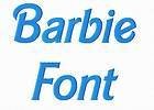 Barbie Style Machine Embroidery Font Alphabet Designs   3 Sizes