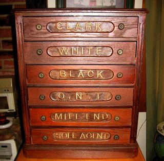 Large 6 Drawer Spool Chest Wood Embroidered Letters