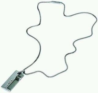 DIESEL new stainless steel grey x ray logo necklace Dx0319cheapest 
