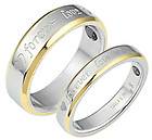   Hers Ladies Mens White Gold Plated 2 Tone Wedding Engagement Ring Band