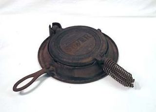 Vintage Antique Cast Iron Waffle Iron Stover 7 Pan circa 1890 Wire 
