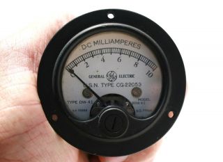 Vintage General Electric DC Milliamperes Meter 8DW 41 Type DW 41 Radio 