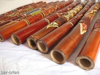 WITH DEFECTS   Dot Painted & Hand Carved Aboriginal Didgeridoo Great 