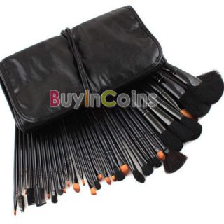   Professional Goat Hair Makeup Cosmetic Brush Set Kit + Pouch Bag Case