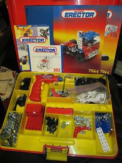 Meccano Erector set gently used w carrying case, 7064 and 302 
