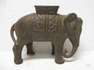 Williams Elephant w/Howdah Cast Iron Bank Vintage/Antique Large 6 