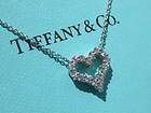 TIFFANY & CO. DIAMOND PLATINUM LOVE HEART PENDANT NECKLACE