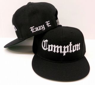 Eazy E Black Vintage Compton Flat Bill Snap Back Baseball Cap Hat