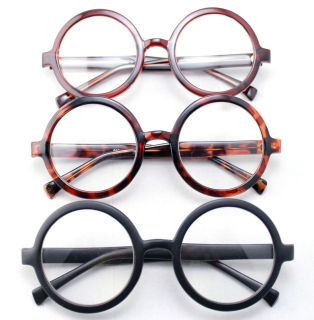   Harry Potter Round Brown Tea Tortoise Black Glass Eyeglass Frame RX