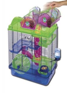   HERE & THERE 3 HAMSTER SMALL ANIMAL WITH CARRYING CAGE LARGE 24X9X15