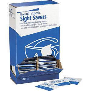 Bausch & Lomb Sight Savers Lens Cleaning 100 Wipes Eye Glasses Tissue 