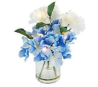 Bethlehem Lights Battery Operated 9.5 Hydrangea in Glass Jar with 