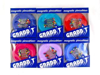   Grabbit Magnetic Sewing Pincushion Pin Holder Variety Of Colors New