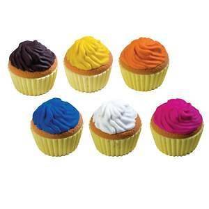 MINI SCENTED CUPCAKE ERASERS   SET OF THREE   CHOICE OF SCENTS