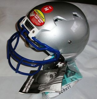 NEW Schutt Youth Medium ION 4D Football Helmet   SILVER w/ Blue 