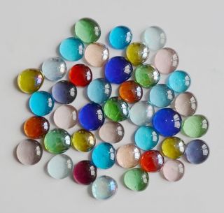 50 Pcs Mix Colours Pebbles Glass Stone Home Wall Decoration For 