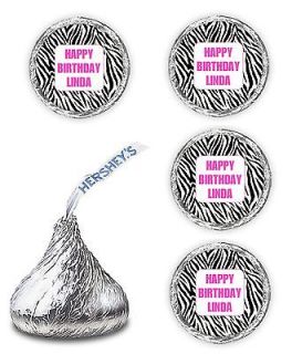 108 ZEBRA PRINT BIRTHDAY PARTY FAVORS KISSES CANDY WRAPPERS BABY 