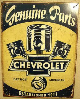   GENUINE PARTS 1950s Antique Vintage Look Americana Car Metal Sign