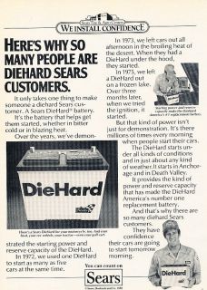 1982  Die Hard Car Battery Auto   Classic Vintage Advertisement 