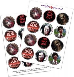   Walking Dead Halloween Edible Fairy Cup Cake Toppers Decoration