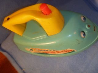 Fisher Price Vintage Music Box Iron Pull Toy. 1966 #125. works