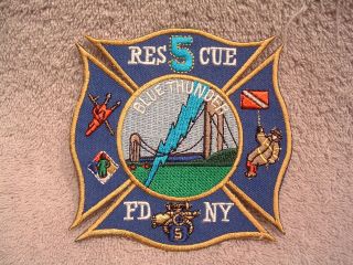 FDNY Rescue 5 Blue Thunder New York NY Fire Dept patch   NEW