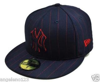 NEW ERA 59Fifty MLB Baseball Fitted Hat Cap New York Yankees Blue Red 