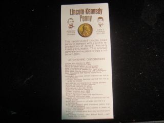 LINCOLN KENNED​Y COLLECTIBLE PENNY   UNC UNIQUE ITEM@@@@