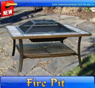 NEW Metal Fire Pit With Cover Outdoor Garden Patio Firepit Stove With 