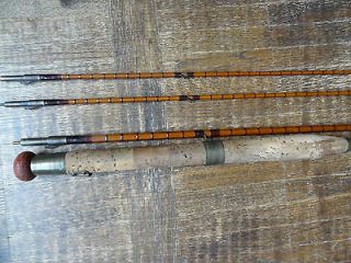 Vintage split cane bamboo fly fishing rod 3/2 piece Walker? Allcocks 