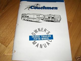 1995 1996 Coachmen Fifth Wheel Trailer Owners Manual