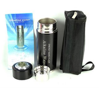   Energy Flask Ionizer Water Bottle Flask Ion Cup with Case Black